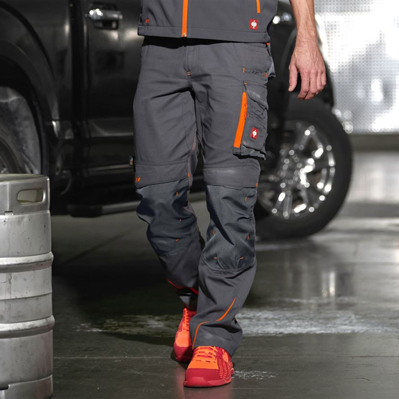 Pantaloni de lucru ergonomici Strauss, e.s.motion 2020, gri antracit/portocaliu fosforescent, marimea 46