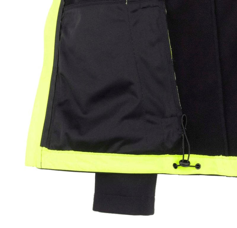 Geacă Softshell de lucru Strauss, e.s. motion 2020, negru-galben/portocaliu fosforescent, marimea L