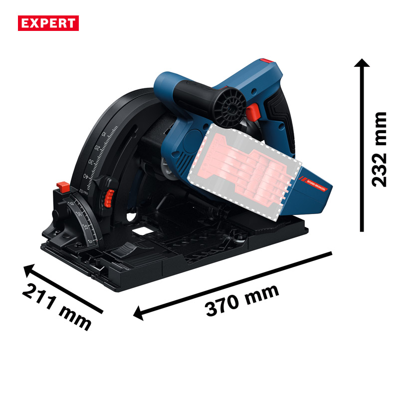 Fierastrau circular cu acumulatori 18V Profesional BOSCH L-BOXX BITURBO BRUSHLESS, disc 140 mm, tip EXKT 18V-52 G EXPERT (SOLO)