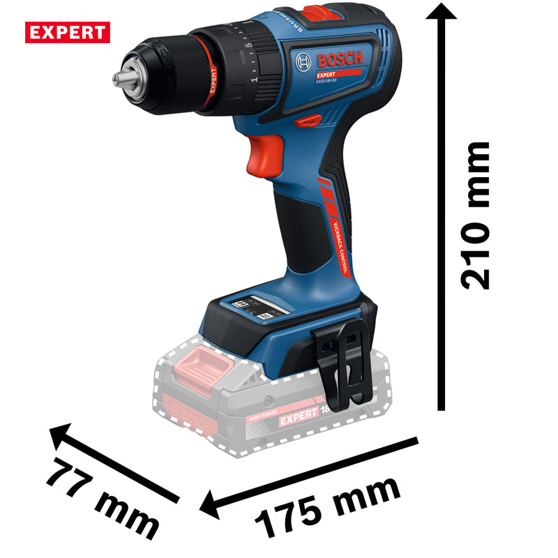Masina de gaurit si insurubat cu percutie cu acumulatori 18V, 3x 4.0Ah BOSCH Profesional EXPERT L-BOXX, 65Nm, tip EXSB 18V-90 EXPERT