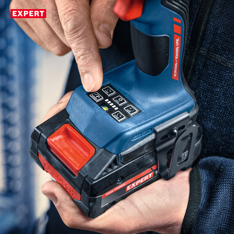 Masina de insurubat cu impact cu acumulatori BOSCH EXDX 18V-210 EXPERT, L-BOXX, patrat 1/2 + hex. 1/4
