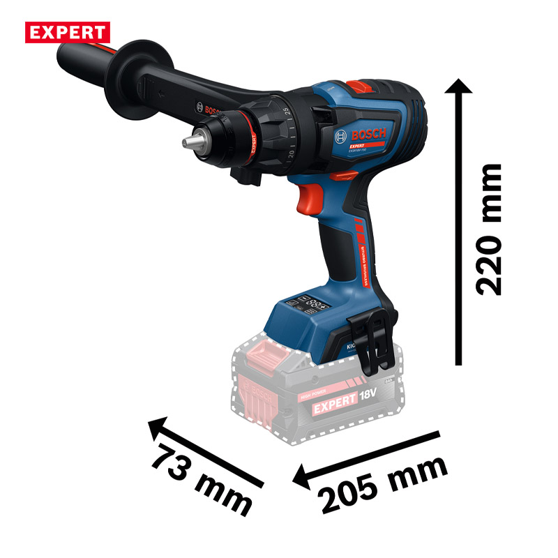 Masina de gaurit si insurubat si acumulatori 18V 2x 8.0Ah, BOSCH Profesional EXPERT L-BOXX, 150Nm, tip EXSR 18V-150 EXPERT