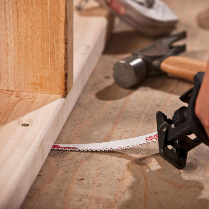 Panze pentru fierastrau sabie Milwaukee Heavy Duty AX™ - 300 mm, pentru demolari, lemn cu cuie, set 5 bucati