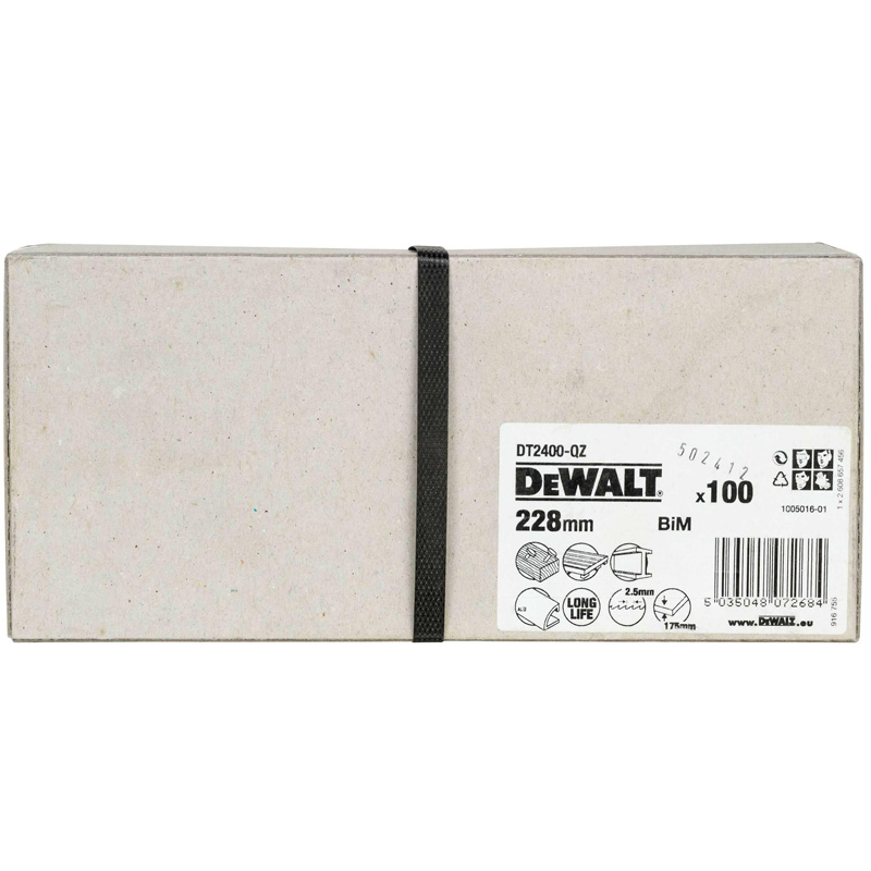 Panza fierastrau sabie DeWalt DT2400-QZ - 225mm, pentru paleti, set 100 bucati