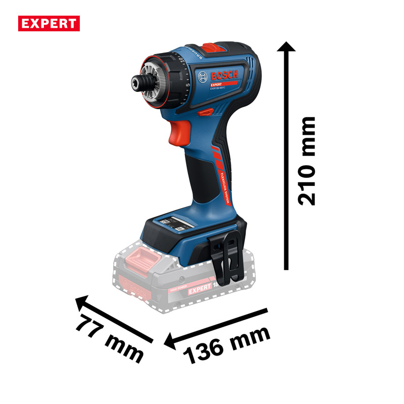 Masina de gaurit si insurubat cu acumulatori 18V, BOSCH Profesional EXPERT L-BOXX, 65 Nm, tip EXSR 18V-90FC EXPERT 6 in 1 (SOLO)