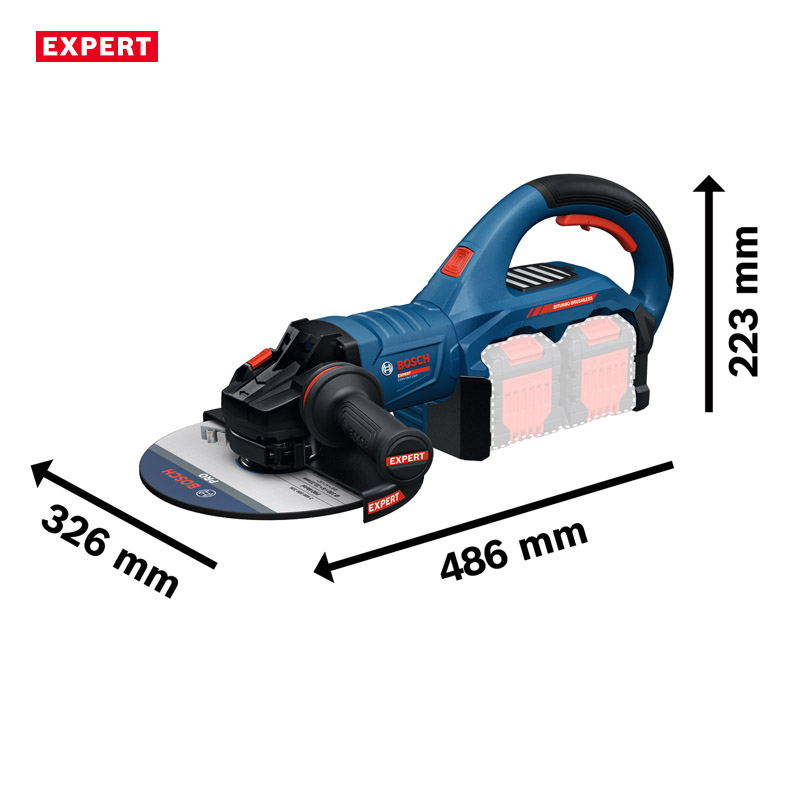 Polizor unghiular cu 2 acumulatori 18V2 BOSCH BITURBO Profesional EXPERT XL-BOXX, 230 mm, tip EXWS 18V2-230P EXPERT (SOLO)