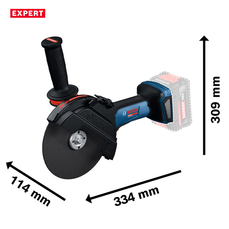 Polizor unghiular cu acumulatori 18V BOSCH BITURBO Profesional EXPERT L-BOXX, 180 mm, tip EXWS 18V-180P EXPERT (SOLO)