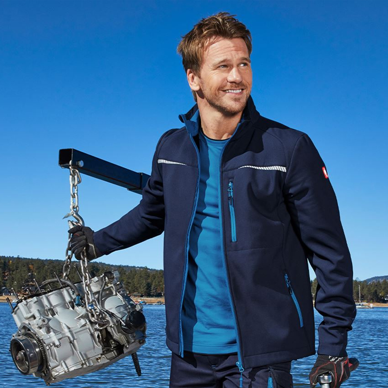 Geacă Softshell de lucru Strauss, e.s. motion 2020, albastru-inchis/albastru, marimea L