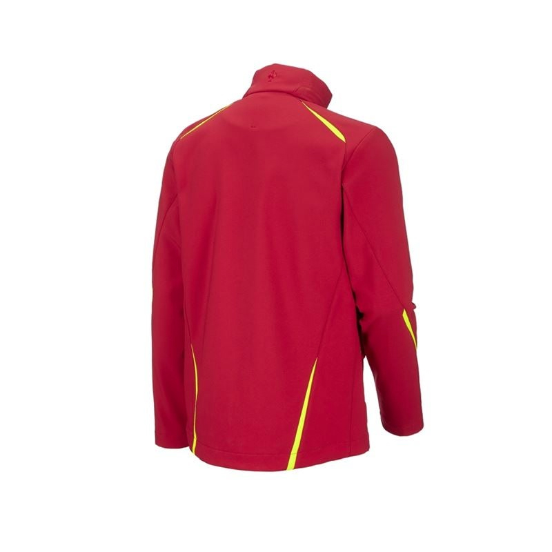 Geacă Softshell de lucru Strauss, e.s. motion 2020, rosu/galben fosforescent, marimea XS