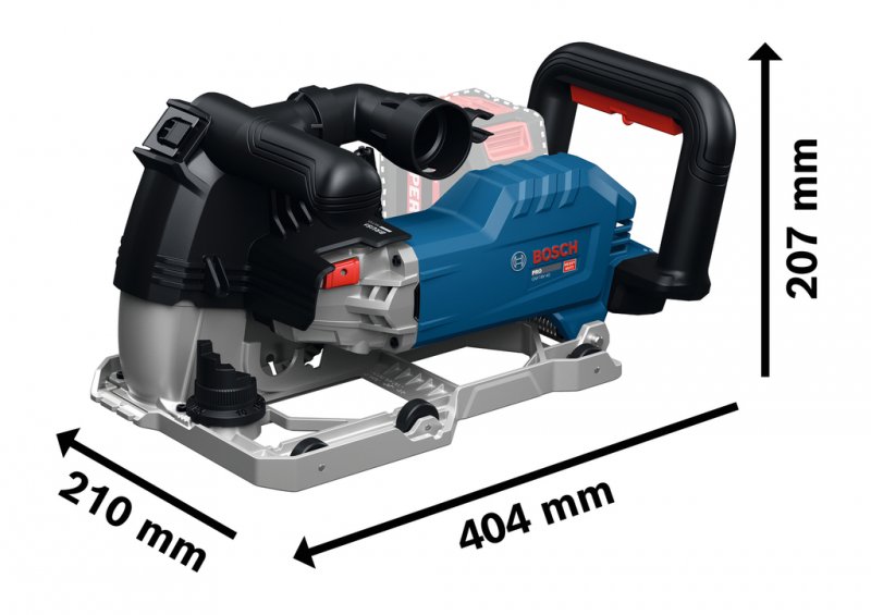 Masina de frezat caneluri cu acumulator 18V Li-Ion, Bosch tip GNF 18V-40, L-BOXX, 2 discuri diamantate 150 mm