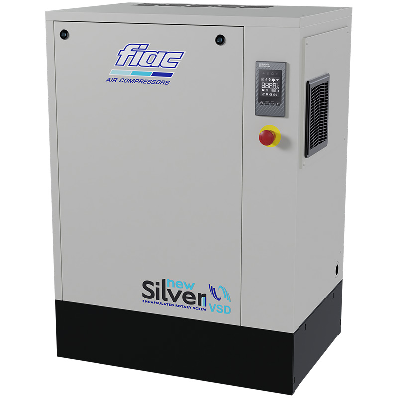 Compresor cu surub FIAC NEW SILVER VSD 10 cu invertor | 10 bar, 426-961 l/min, 10CP - compresor industrial