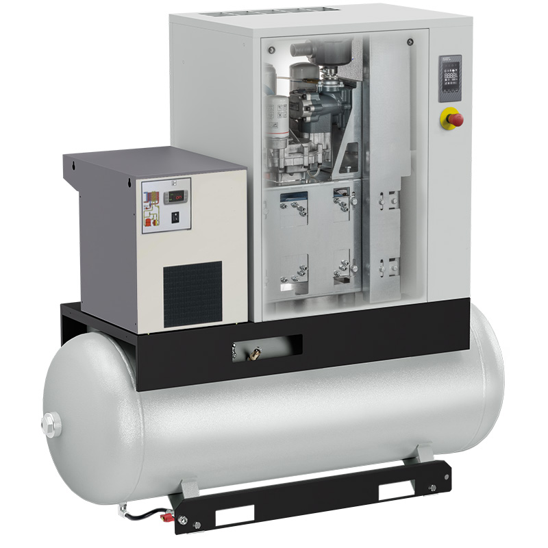 Compresor cu șurub și uscător FIAC NEW SILVER VSD 7.5/300D cu invertor | 10 bar, 312-756 l/min, 7.5CP - compresor industrial