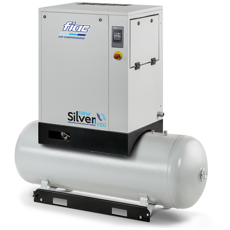 Compresor cu șurub FIAC NEW SILVER VSD 10/300 cu invertor | 10 bar,  426-961 l/min, 10CP - compresor industrial