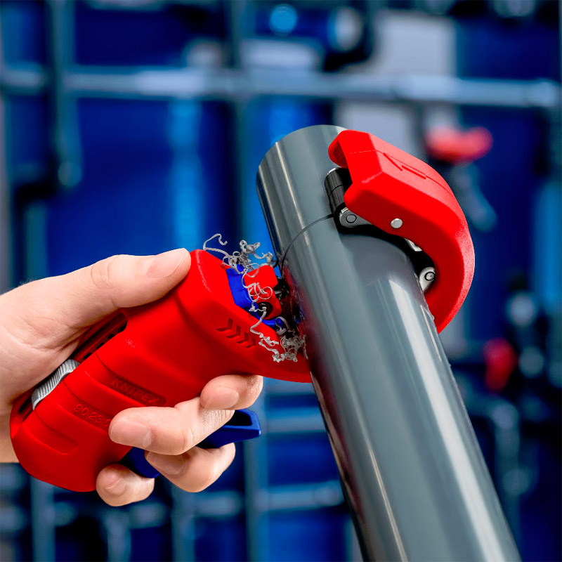 Dispozitiv pentru taiat tevi din plastic KNIPEX DPT50, diametru max.de taiere Ø50 mm, taiere dintr-un pas