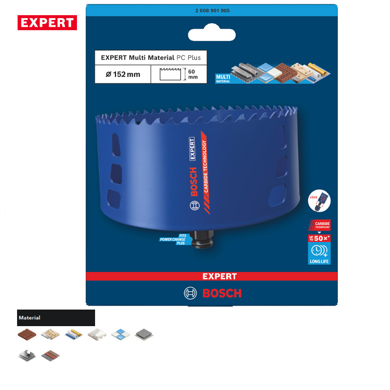 Carota profesionala BOSCH EXPERT Multi Material Power Change Plus, 152 x 60 mm
