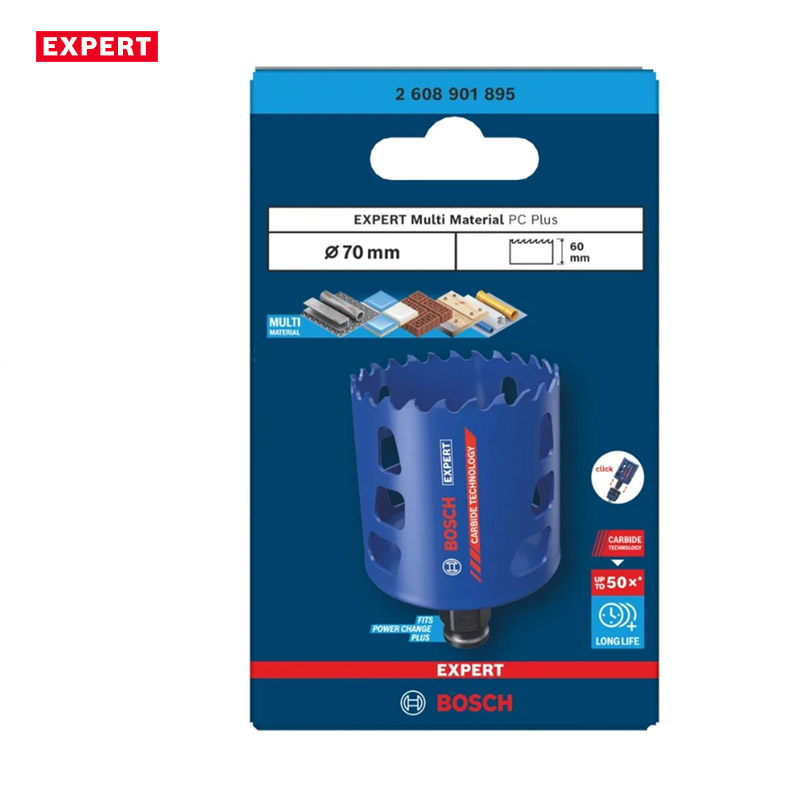 Carota profesionala BOSCH EXPERT Multi Material Power Change Plus, 70 x 60 mm