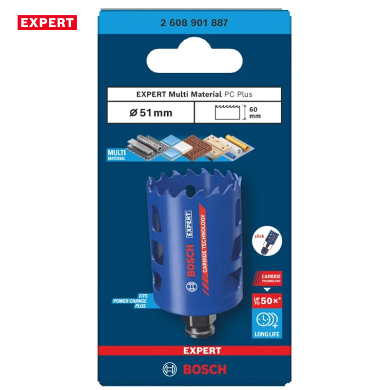 Carota profesionala BOSCH EXPERT Multi Material Power Change Plus, 51 x 60 mm