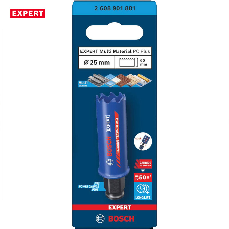 Carota profesionala BOSCH EXPERT Multi Material Power Change Plus, 25 x 60 mm