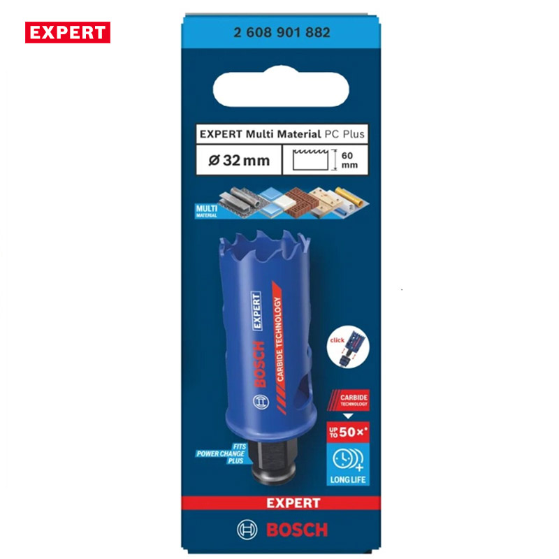 Carota profesionala BOSCH EXPERT Multi Material Power Change Plus, 32 x 60 mm