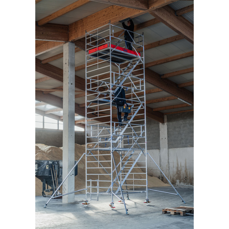 Schela mobila Krause, Stabilo S5500 cu scara interioara 1,5 x 2m, aluminiu, inaltime lucru 12.3m, inaltime max. platforma 10.3m