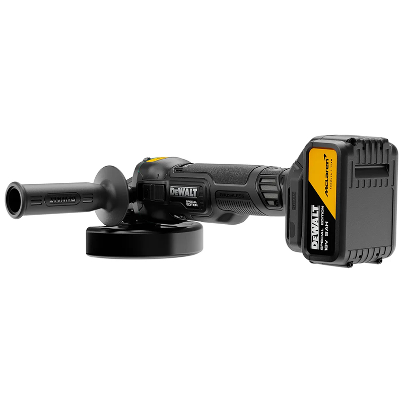 Polizor unghiular DeWALT McLaren F1 Team, 125mm, 18V, 2x5.0Ah, 9000rpm, incarcator, cutie T-STAK, tip DCG45MP2T-QW