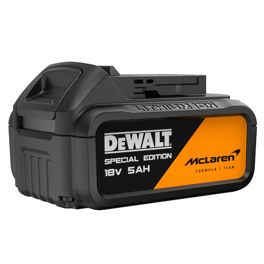 Set 2 scule Dewalt McLaren F1 Team: DCG45MP, DCF99MP, 2 x acumulatori 5 Ah, incarcator, TSTAK KITBOX