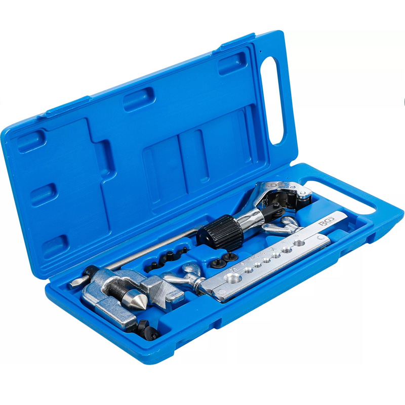 Presa profesionala de bercluit conducte de frana cu taietor, dubla, 10 piese BGS 70221 (4.75 – 10 mm)