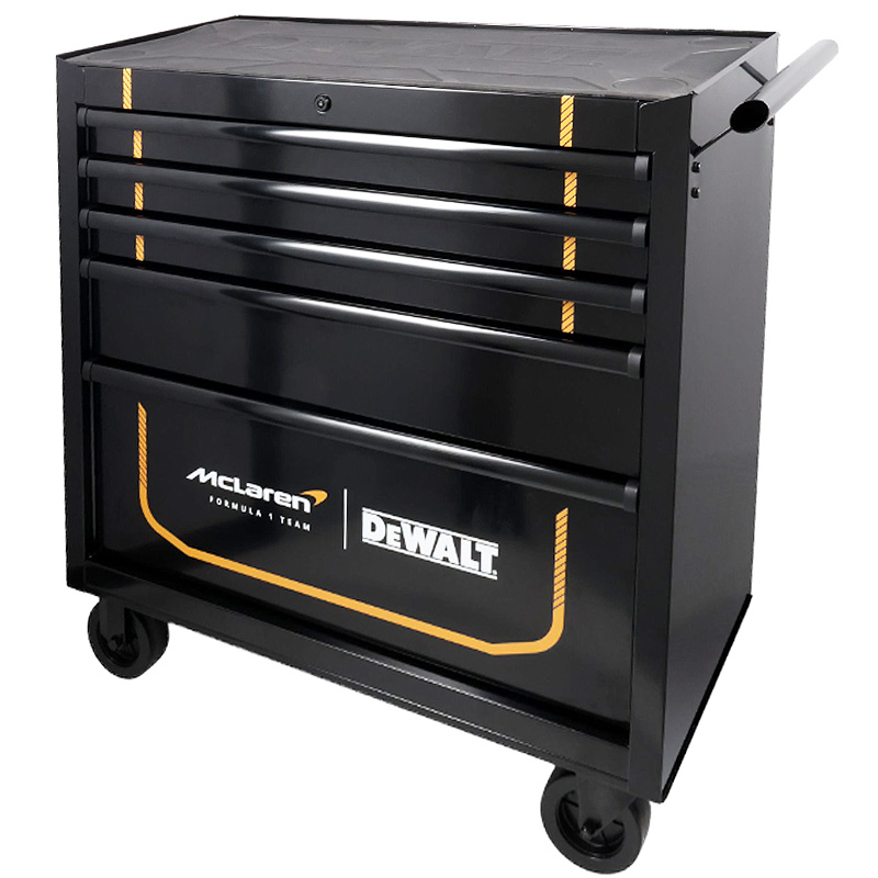 Carucior pentru scule DeWALT McLaren F1 Team, 5 sertare si maner lateral