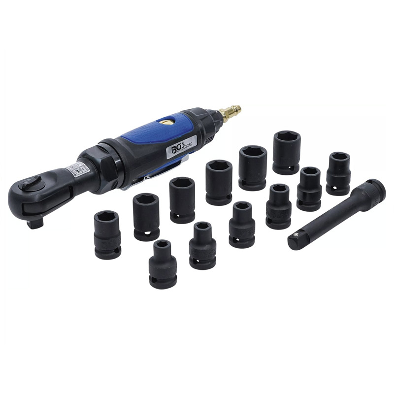 Set 14 piese cheie cu clichet pneumatica BGS 70192 si accesorii, max. 102 Nm, 1/2
