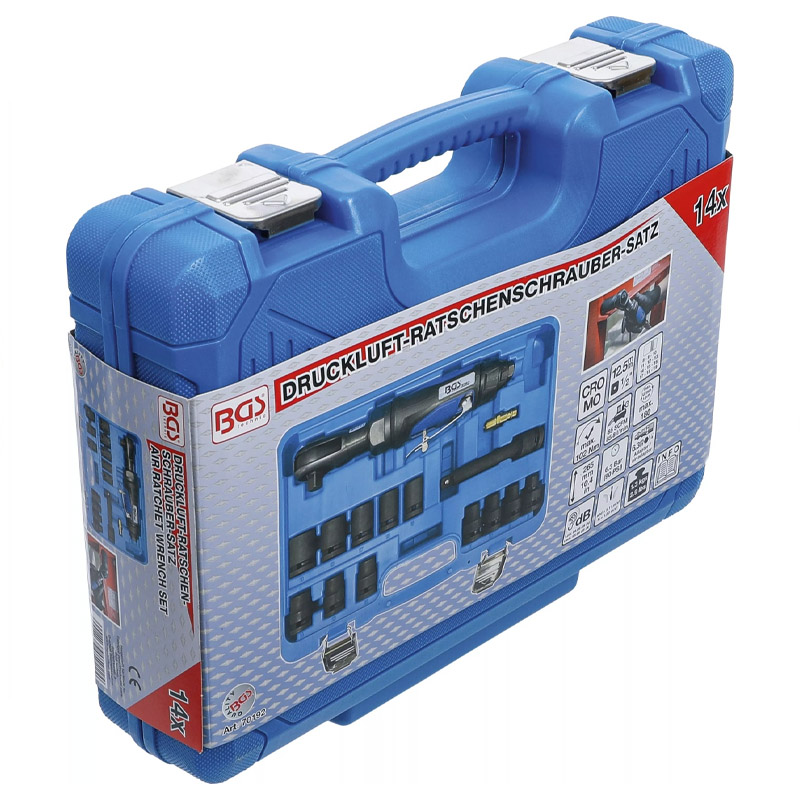 Set 14 piese cheie cu clichet pneumatica BGS 70192 si accesorii, max. 102 Nm, 1/2