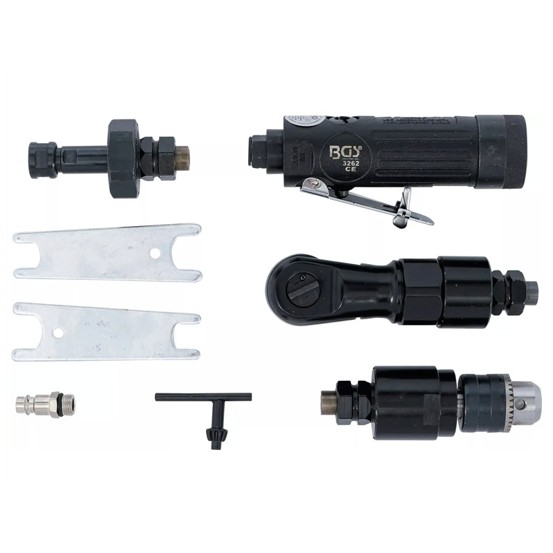 Sistem multifunctional 3 in 1 cu clichet, pneumatic, cu 3 capete interschimbabile BGS 3262, max. 81 Nm, 1/2