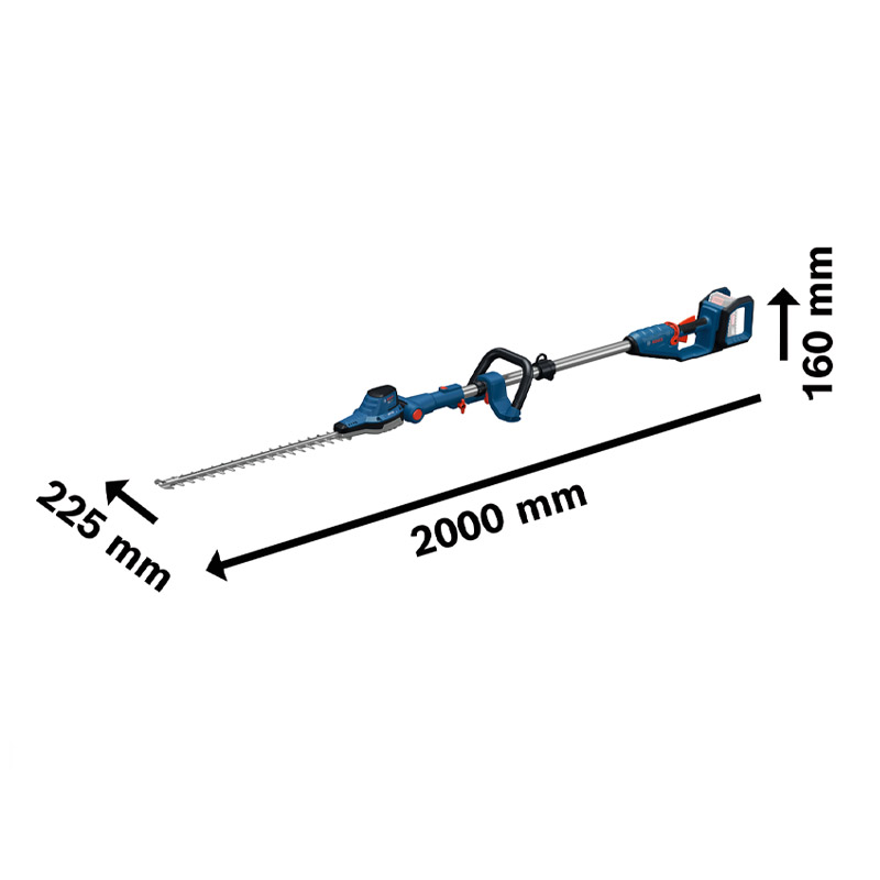 Foarfeca telescopica de taiat gard viu cu acumulator 18V Li-Ion BOSCH tip GHE 18V-50 FP, lama 50 cm