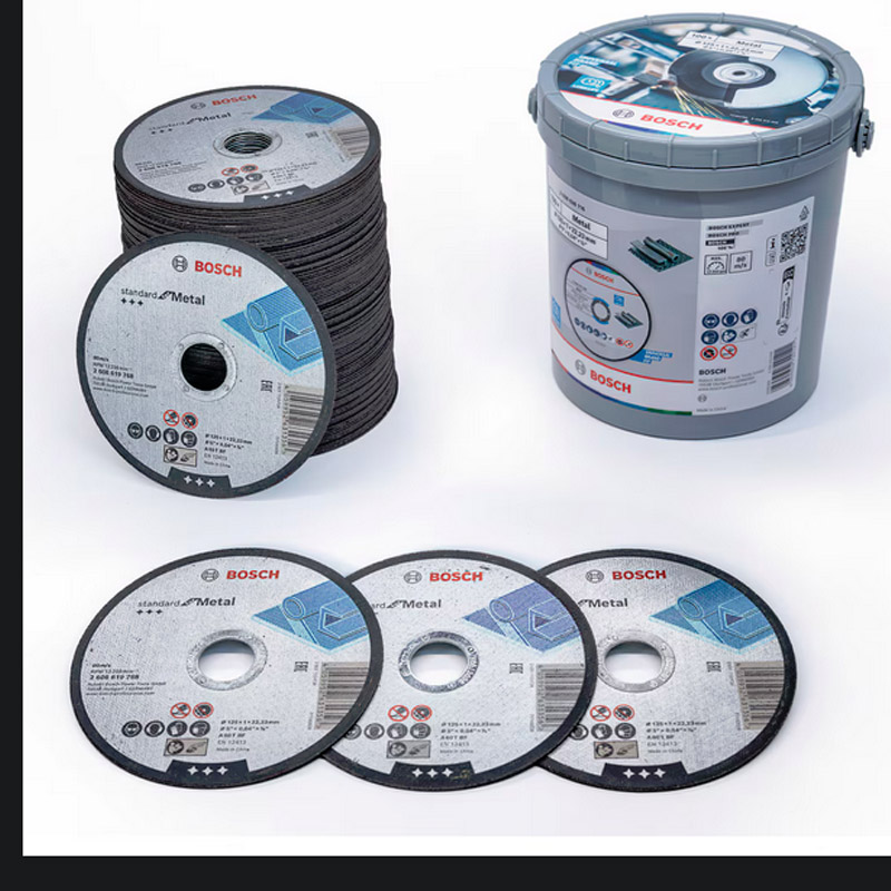 Set 100 discuri taiere standard BOSCH LINE pentru metale, 125x1x22.23 mm