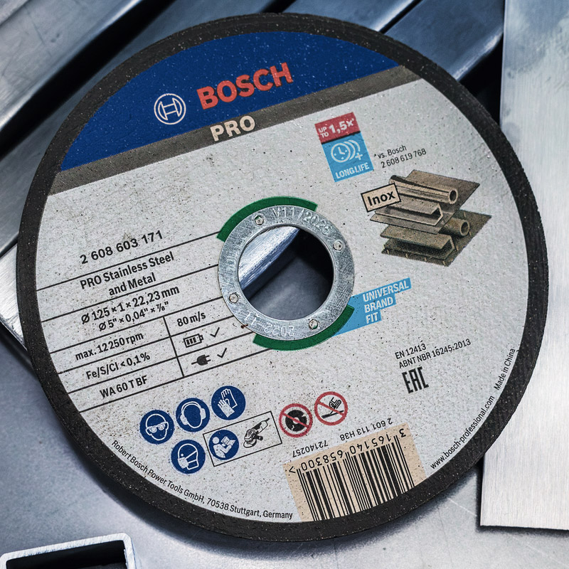 Discuri taiere standard BOSCH PRO pentru inox si alte metale, 125x1x22.23 mm