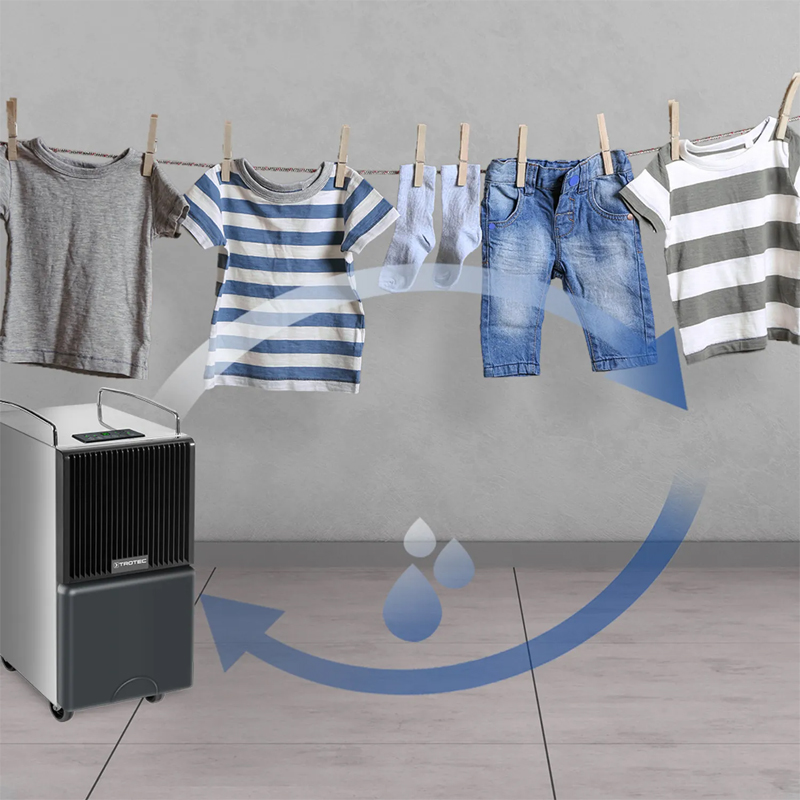 Dezumidificator pentru casa si birou, 40l/24h, Trotec, TTK122E cu sistem de dezghetare cu gaz fierbinte