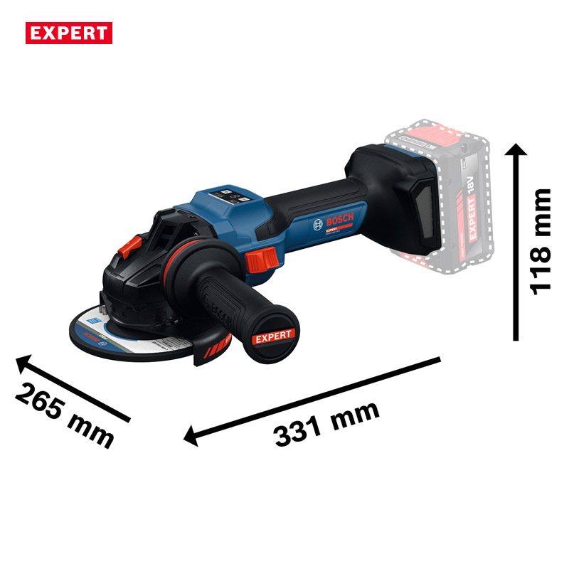 Polizor unghiular cu acumulatori 18V BOSCH BITURBO Profesional EXPERT L-BOXX, 125 mm X-LOCK, tip EXWS 18V-15S EXPERT SOLO