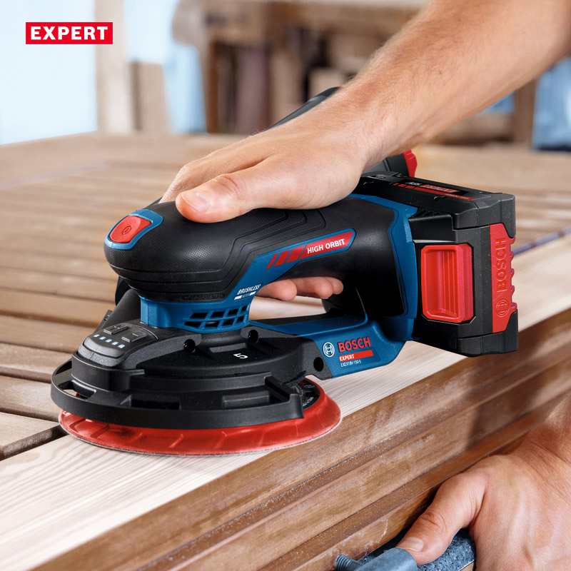 Slefuitor cu excentric si acumulatori 18V Li-Ion BOSCH EXPERT, 150 mm, L-BOXX, tip EXEX 18V-150-5 EXPERT SOLO