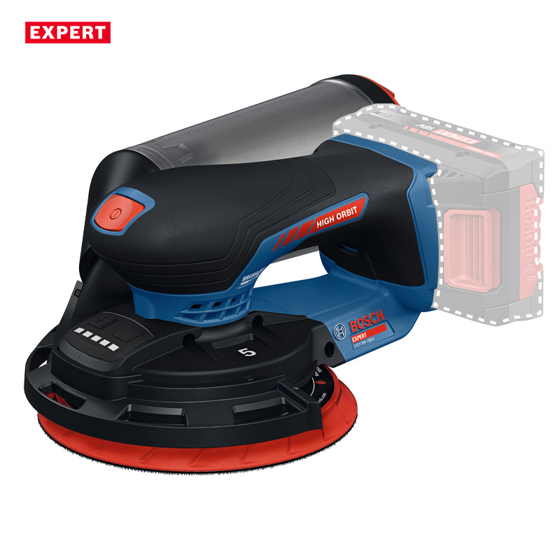 Slefuitor cu excentric si acumulatori 18V Li-Ion BOSCH EXPERT, 150 mm, cutie carton, tip EXEX 18V-150-5 EXPERT SOLO