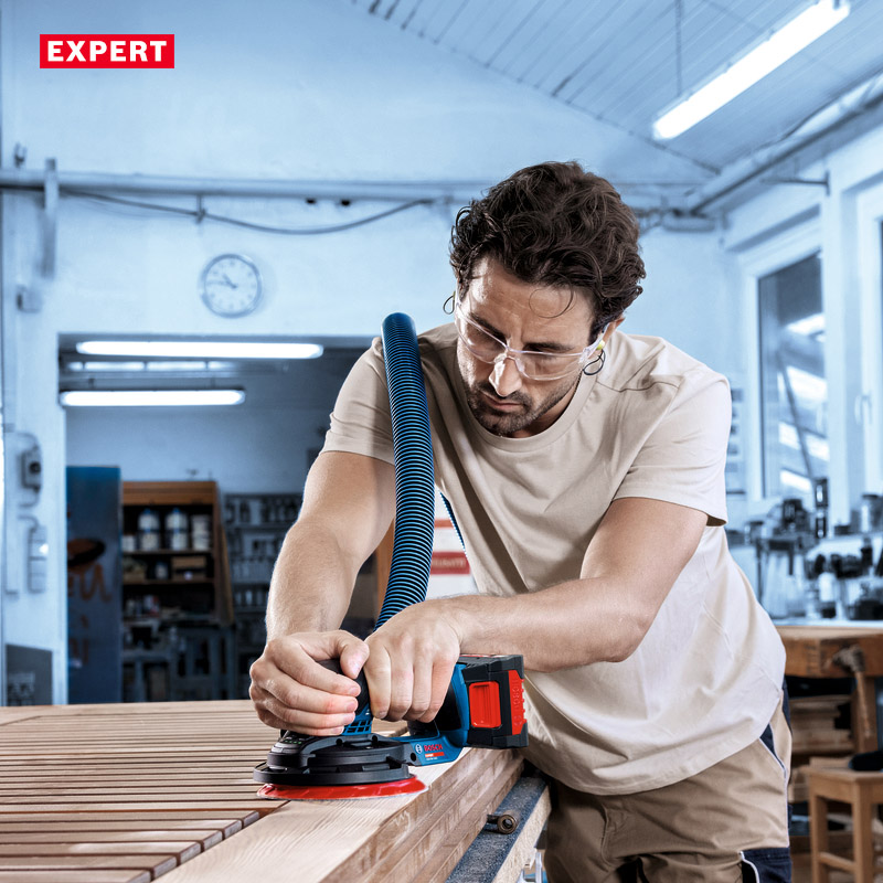 Slefuitor cu excentric si acumulatori 18V Li-Ion BOSCH EXPERT, 150 mm, cutie carton, tip EXEX 18V-150-5 EXPERT SOLO