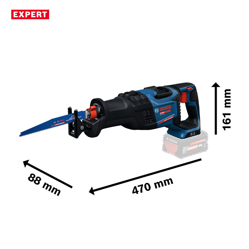 Fierastrau alternativ (sabie) 18V Li-Ion BOSCH EXPERT Biturbo, 32 mm, L-BOXX, tip EXSA 18V-32 EXPERT SOLO