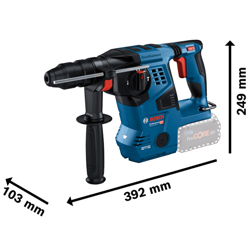 Ciocan rotopercutor SDS-plus 18V, SOLO, mandrina metal, Vibration Control, KickBack Control, tip PRO GBH 18V-28 CF, BRUSHLESS