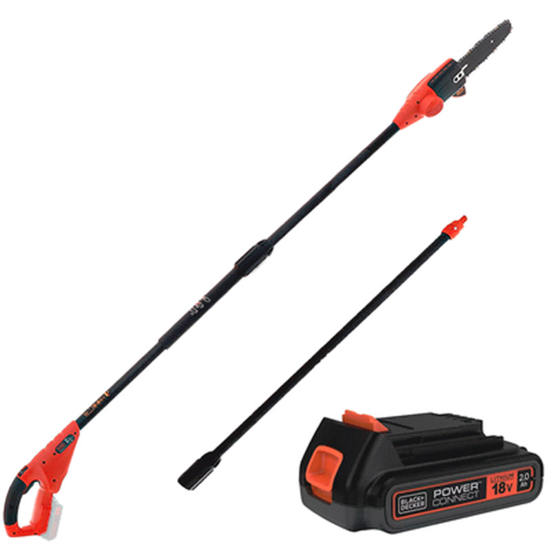 Fierastrau cu acumulatori Black&Decker pentru crengi, 18V Li-Ion 1x 2.0Ah, lama 20 cm, tip GPC1820L20-QW