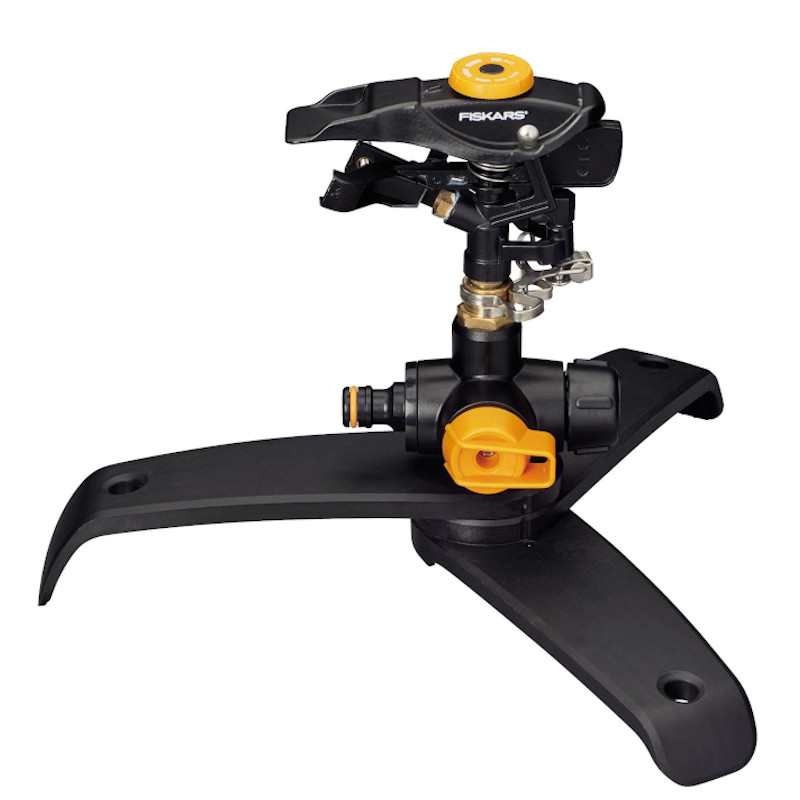 Aspersor pulsator cu trepied, sistem On/Off, capacitate de irigare de peste 500 mp, Fiskars