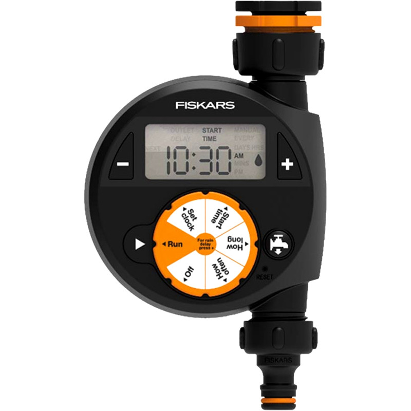 Programator electronic, cu montaj direct pe robinet/furtun, Fiskars Watering Timer, cu un singur circuit/iesire