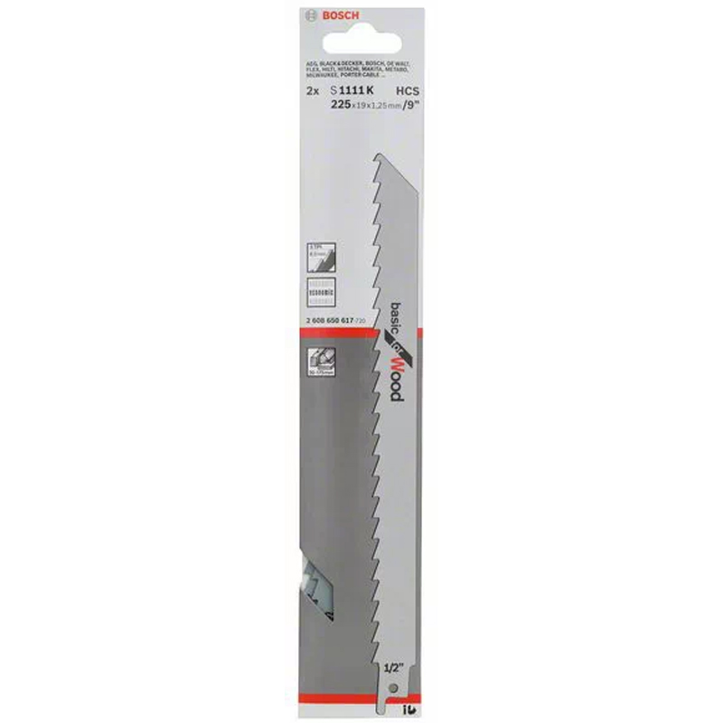 Panze pentru fierastrau sabie BOSCH S 1111 K - 225mm, pentru lemn