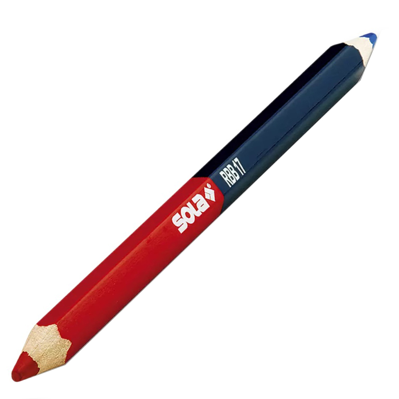 Creion tamplarie dublu rosu-albastru, 17 cm, Sola tip RBB 17