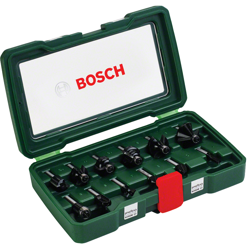 Set 12 freze HM de profilare TC, tija 8 mm, BOSCH