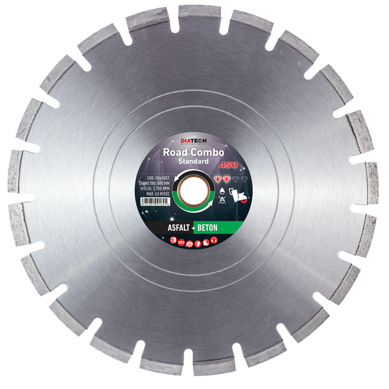Disc diamantat ROAD, pentru asfalt/beton, 450x25.4 mm