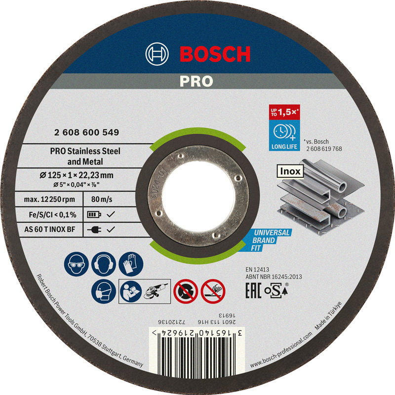 Disc taiere inox BOSCH 125x1.0 mm
