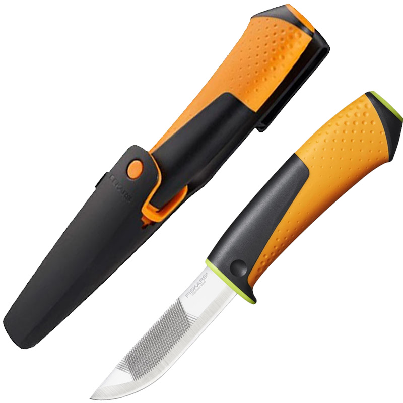 Cutit pentru uz intensiv cu ascutitor Fiskars, 225 mm, 150 g